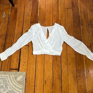 Silence + noise white linen shirt size medium